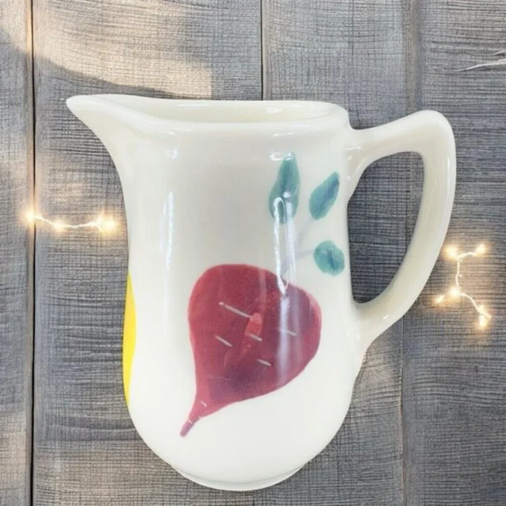 Hartstone‎ Ramekin Farmers Market Vegetables Small Pitcher Creamer 1990s Pottery